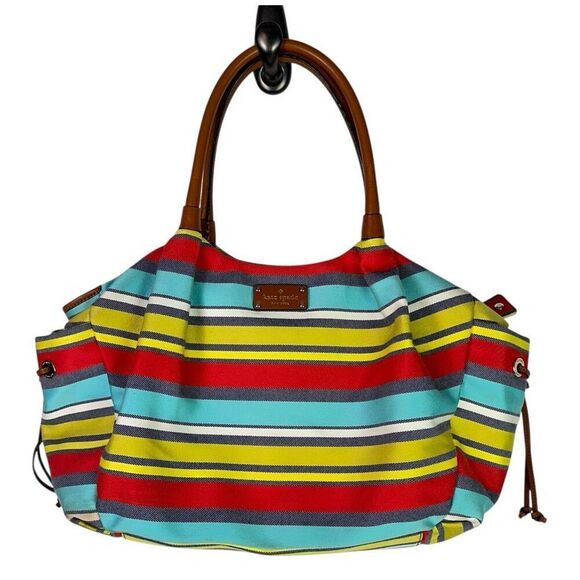 Kate Spade Key West Stevie Baby Diaper bag Stripe w/Changing Pad - Picture 1 of 13